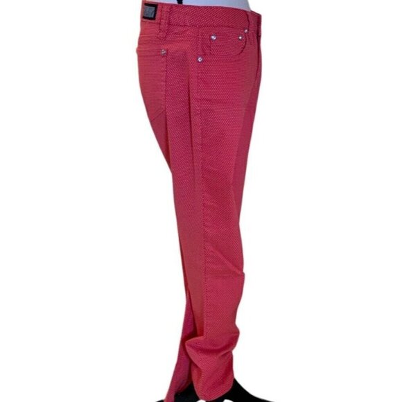 Earl Jean Womens Skinny Jeans Size 8 Salmon Polka Dot - Picture 12 of 15